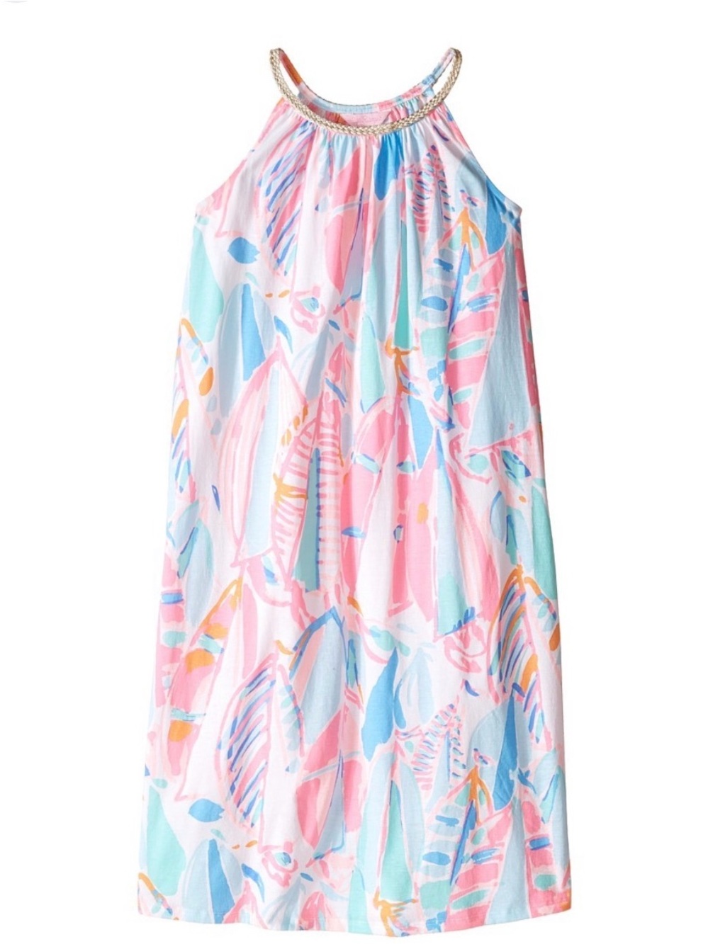 Lilly Pulitzer Girls' Pink Blue Multicolor Halter Dress
